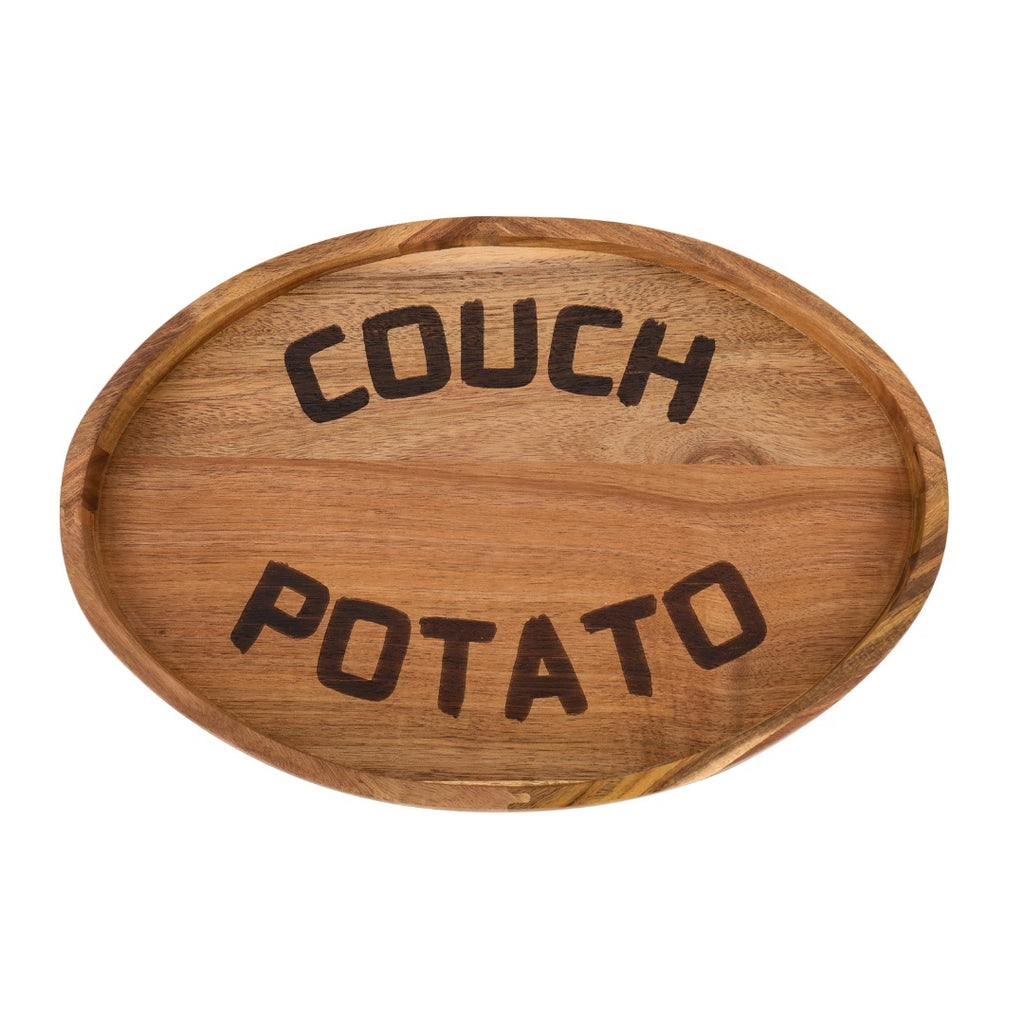 Couch Potato Tray-Smart Clip-On Sofa Tray Made of Acacia Wood